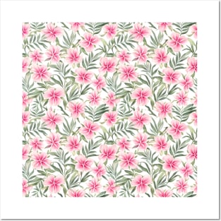 Floral Pattern Oleander Flowers Posters and Art